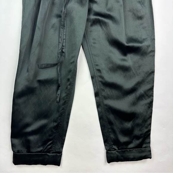 Marc Jacobs High Waist Satin Pleated Cuffed Trouser Pants Size 6 - Picture 4 of 9